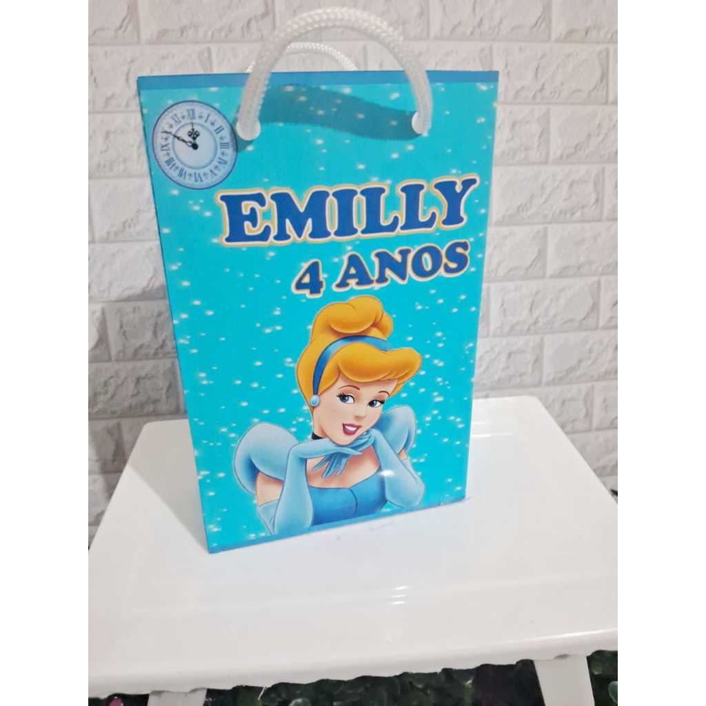 Sacolinha Personalizada P  Cinderela  menina/festa infantil/aniversario/lembrancinhas/Princesas Disney