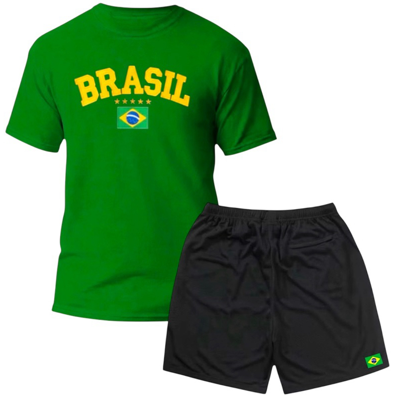 Camiseta Brasil + Short tectel . seleção Copa do mundo