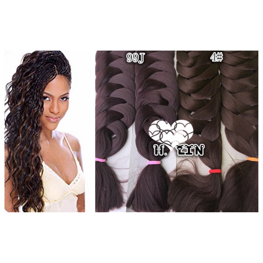 20 pecas pacotes jumbo kanekalon Fibra Para Tranças Box Braid Twist atacado promocao cor 4# chocolate