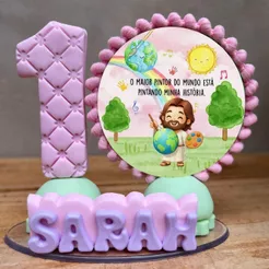 Vela de Aniversário Pintor do Mundo | Topo de Bolo o Maior Pintor do Mundo | Cenário