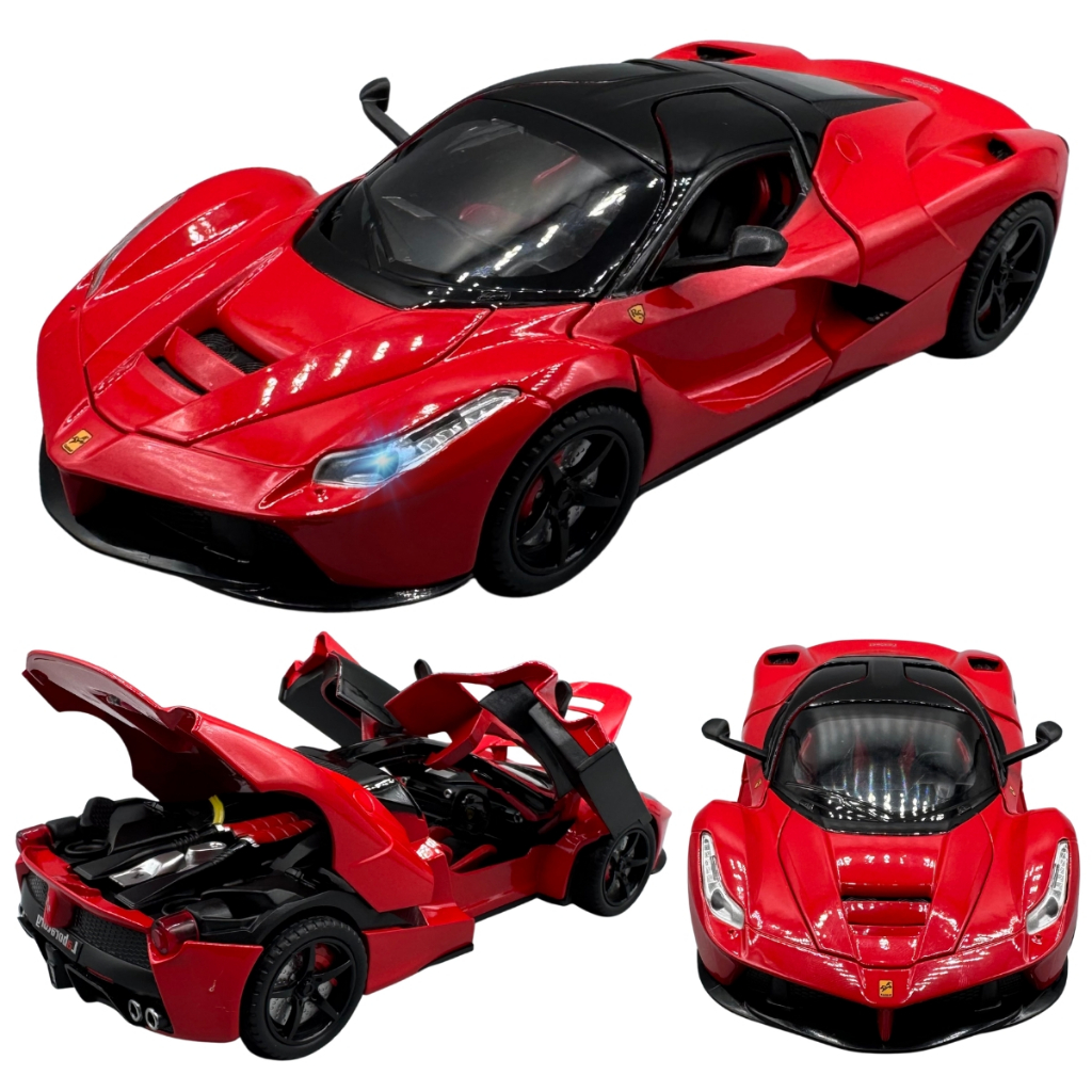 Miniatura Carro La Ferrari Acende Farol Escala 1:24 Metal