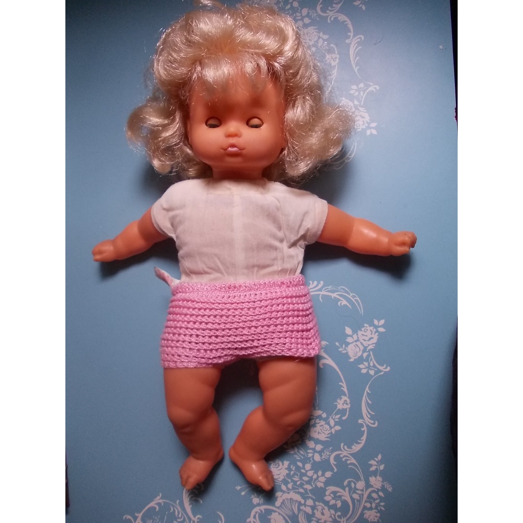 Linda Boneca Baby Brink Antiga. Loira, Cabeça, Braços e Pernas de Borracha e Corpo de Pano. (Exatamente como nas Imagens