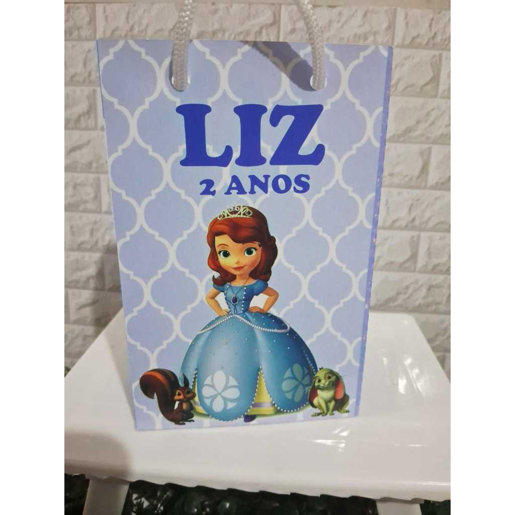 Sacolinha Personalizada P  Princesinha Sofia/ menina/festa infantil/aniversario/Princesas Disney/lembrancinhas de aniver