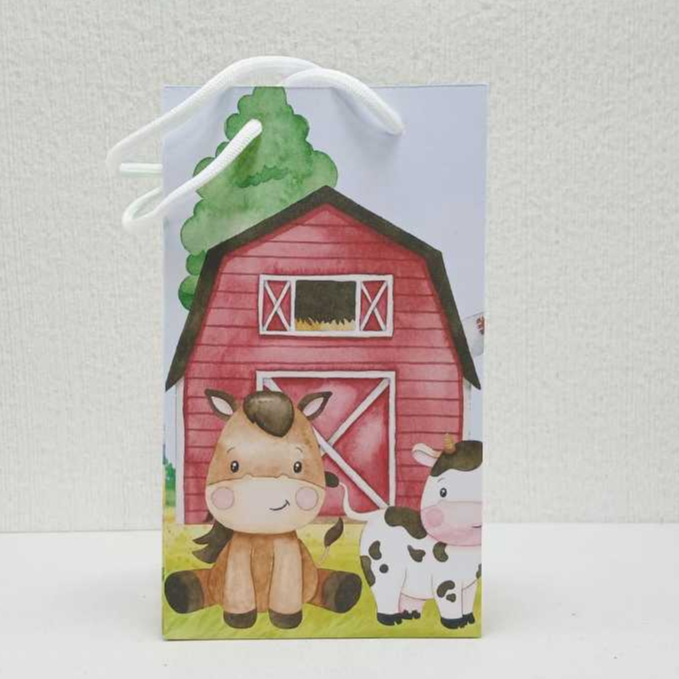 Sacolinha Personalizada Fazendinha Vermelha - Festa - Lembrancinha (PEGUE E MONTE)
