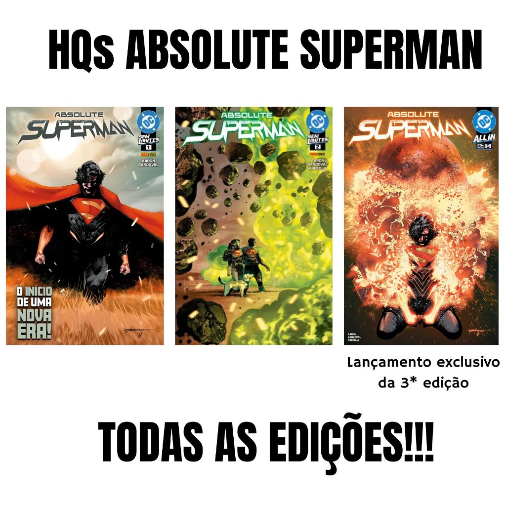 HQ Absolute Superman Revista Livro Quadrinhos DC Comics Panini Original Lacrado Novo Justiça Batman