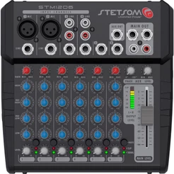 Mesa de Som Automotiva Stetsom STM1206 6 Canais Mixer Equalizador 4 Bandas 12V Profissional