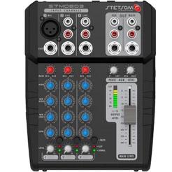 Mesa de Som Automotiva Stetsom STM0803 3 Canais Mixer Equalizador 4 Bandas 12V Profissional
