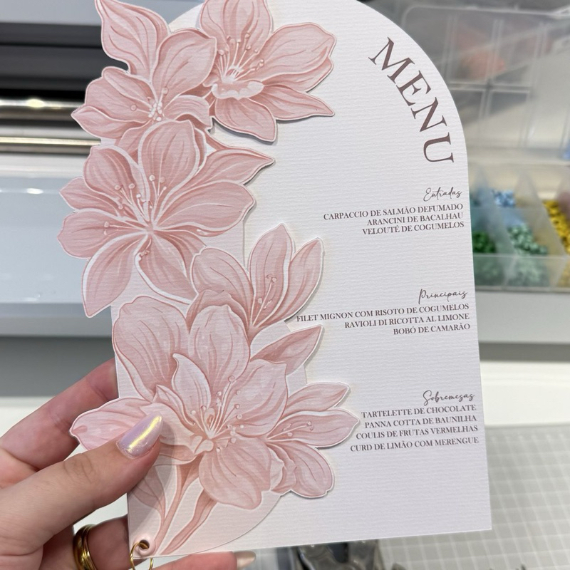 Menu floral Personalizado /convite floral para festas - aniversário - casamento