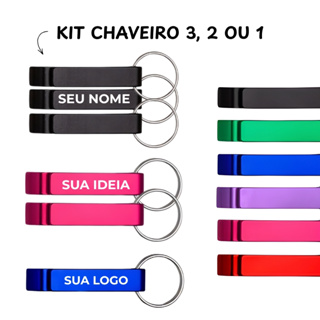 Kit 3 Chaveiros Abridor Personalizado Inox Gravação Laser Brindes e Empresas Logo Nome Brasão Time em Oferta na Shopee