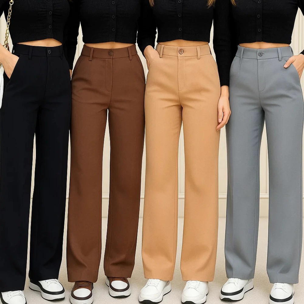 Calça Alfaitaria Pantalona Cintura Alta Com Bolso Premium PROMOÇÃO