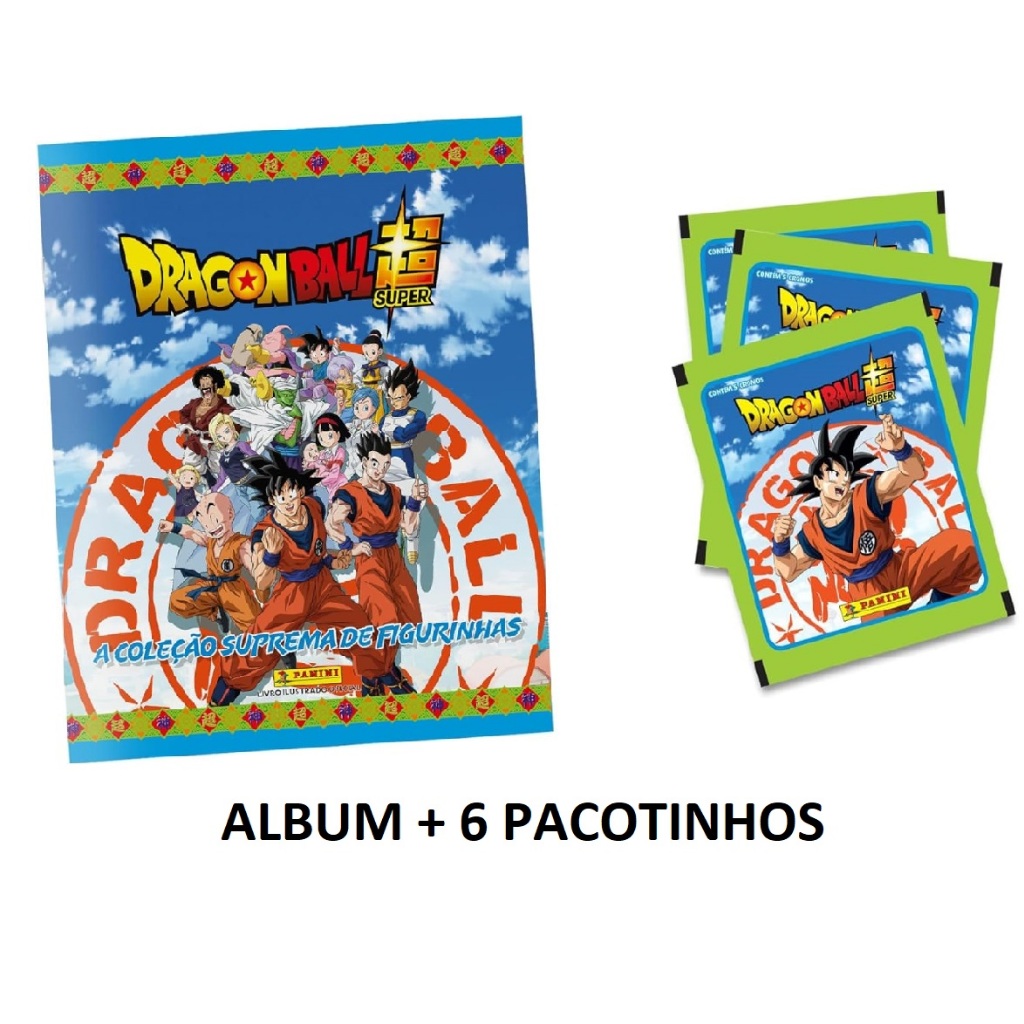 Álbum Dragon Ball Super Panini 2026 + 6 Envelopes (30 Figurinhas) | Lançamento Oficial