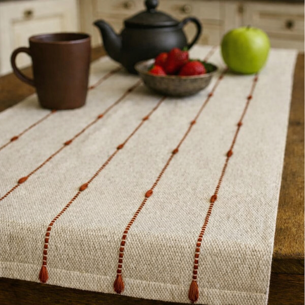 Caminho de Mesa Artesanal Sereno – Algodão, 50 cm de Largura, Vários tamanhos, Perfeito Para Mesa Posta em Oferta na Shopee