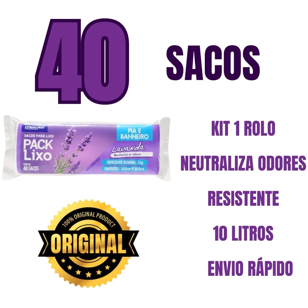 Saco Lixo Perfumado Lavanda (10L) – Anti Odor l Banheiro l Pia l Cozinha
