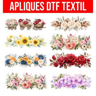 Flores Aquarela Decalque Textil Transfer DTF em Oferta na Shopee