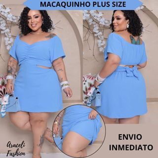 Macaquinho Feminino Plus Size Shorts Saia – Decote Ombro a Ombro, Elegante e Confortável para Verão em Oferta na Shopee