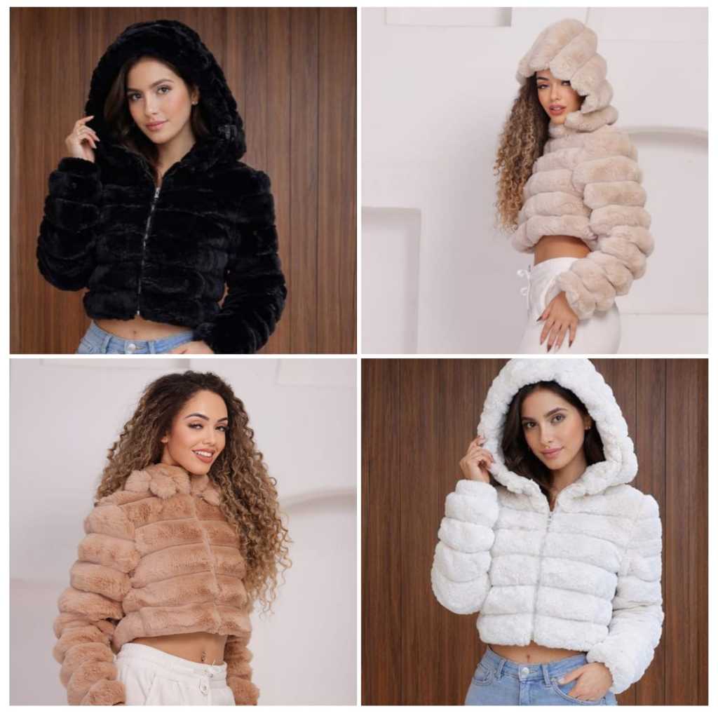 Jaqueta Puffer Feminina Teddy  Pelúcida  forrada por dentro Inverno Pelinhos com capuz removível
