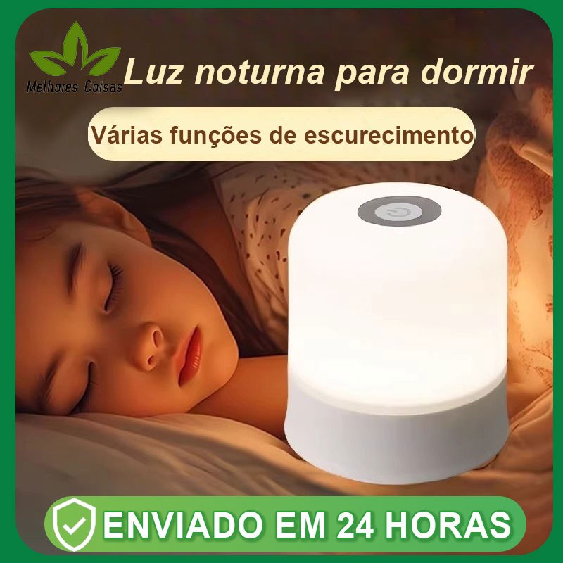 "Abajur Quarto Luminária Led De Mesa Criado Mudo Recarregável Touch Cabeceira De Quarto Luz"