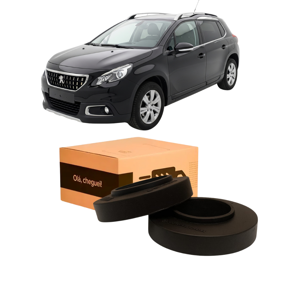 KIT CALÇO MOLA 2CM AUMENTAR ALTURA VEÍCULO Peugeot 2008 TODOS MODELOS, MOLAS CONVENCIONAIS, MOLAS CANSADAS E GNV