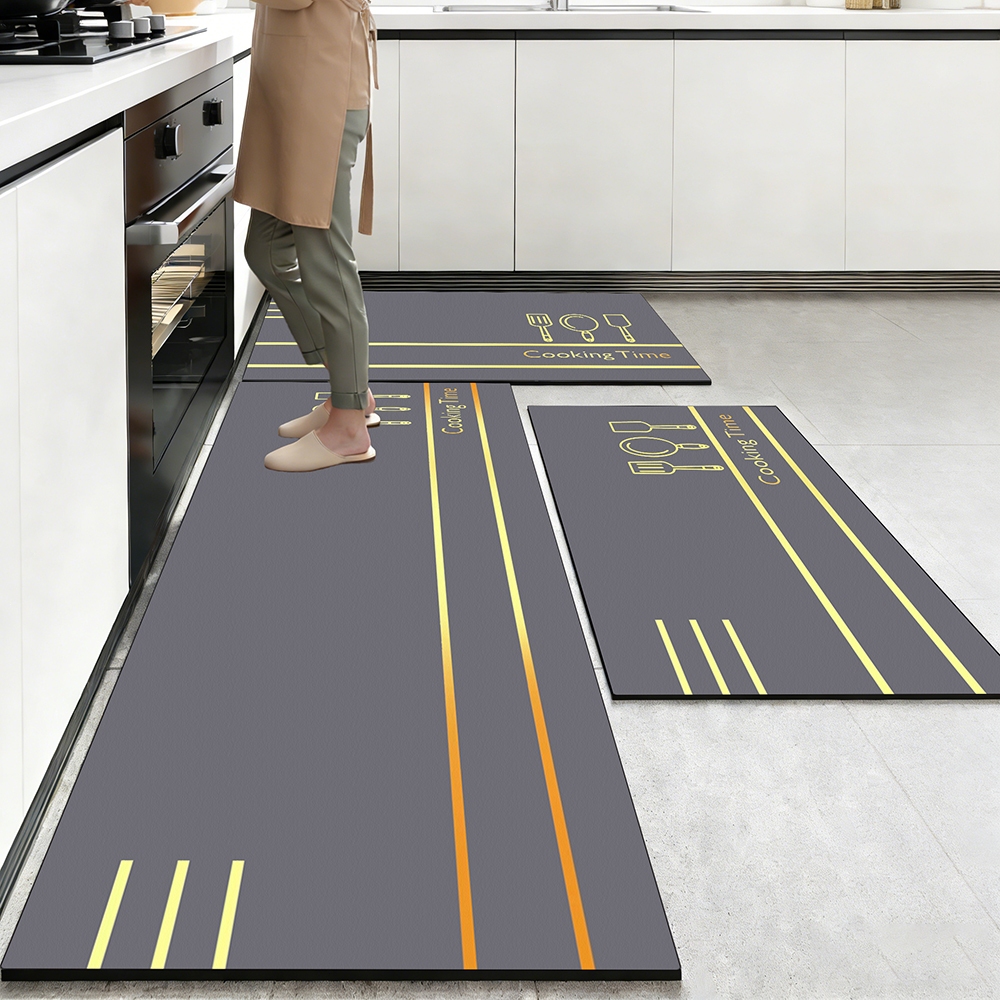 Kit 3 peças Tapete de Cozinha de Borracha - Antiderrapante, Resistente e Secagem Rápida, 120x40cm e 60x40cm e 60x40cm