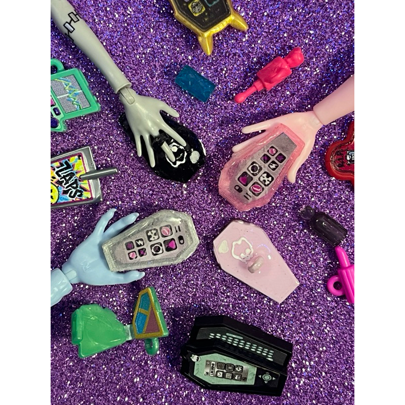 Icoffin celular boneca Monster High kit 4 celulares artesanal impressão 3D