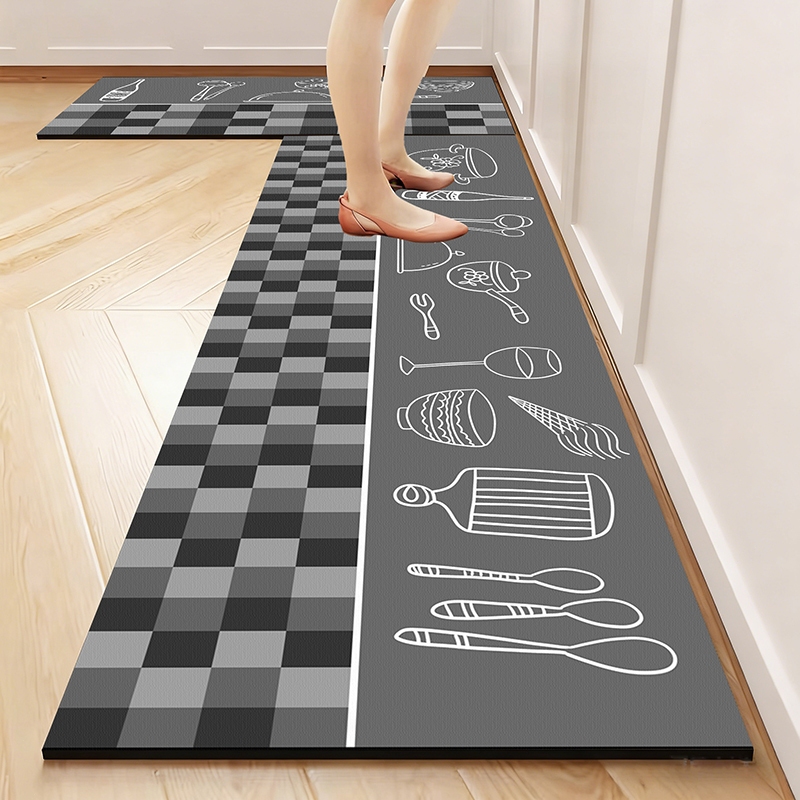 Kit 2 Tapetes de Cozinha - Base de Borracha Antiderrapante, Absorvente e Fácil de Limpar 120x34cm + 60x34cm em Oferta na Shopee