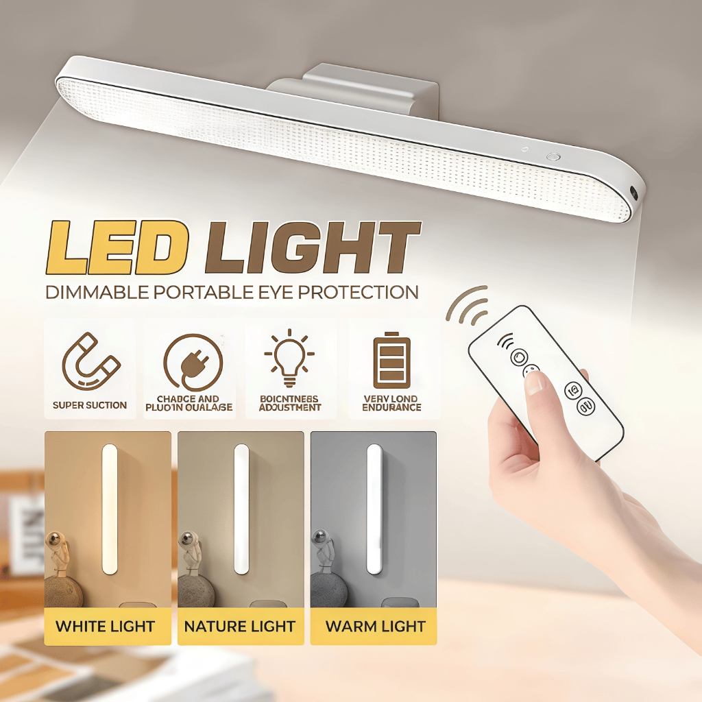 Luminária De Led Sobrepor Bastão Recarregável Sem Fio Com Suporte Magnético E Touch 3 cores com Controle Remoto 32CM em Oferta na Shopee