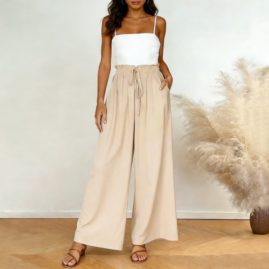 SV Calça Pantalona Feminina em Tecido Duna calça casual - Com Bolso para Escritório e Verão em Oferta na Shopee