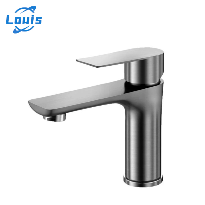 Louis Torneira de Banheiro Lavabo Louis Luxo | Inox Cinza Escovado | Design Moderno Monocomando em Oferta na Shopee