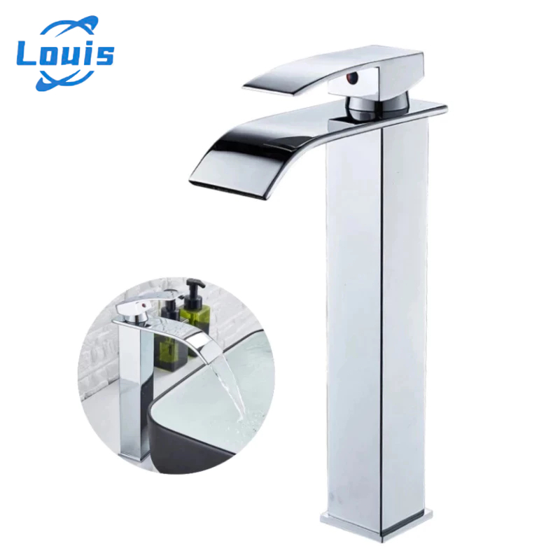Louis Torneira Banheiro Cuba Alta Cascata Inox Bancada Metal Acabamento Brilhante em Oferta na Shopee