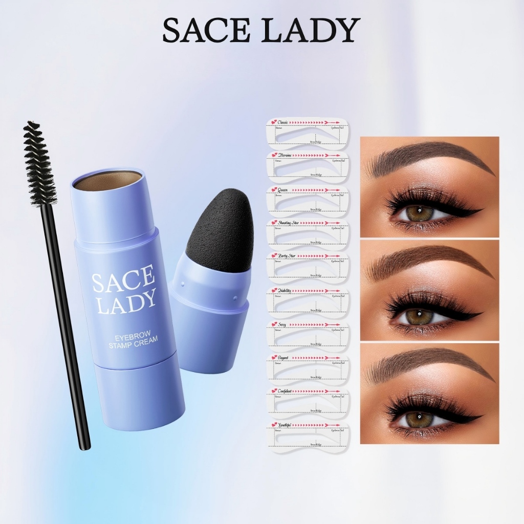 Creme para sobrancelhas Carimbo SACE LADY com Molde para Desenhar em Oferta na Shopee