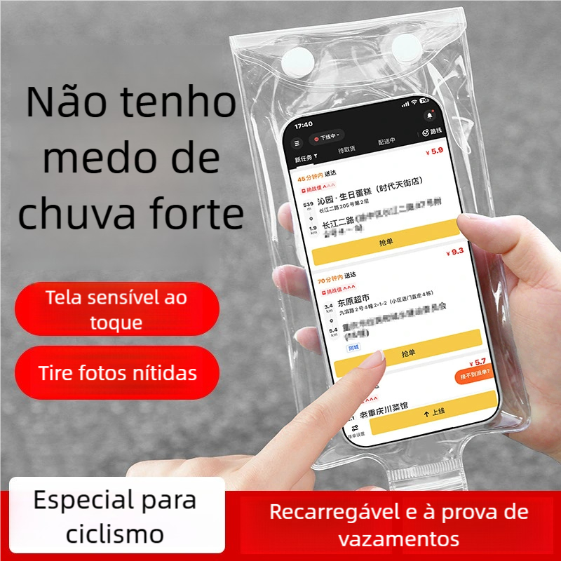 Capa de Telefone À Prova D'água - Recarregável Bolsa Protetora Bateria Integrada Sensível ao Toque