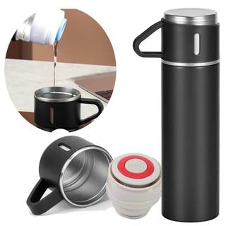 Garrafa Térmica Premium Vácuo 500ml Inox Com Caixa E  Copos - Caixa Luxo Aço Inox Para Ca…