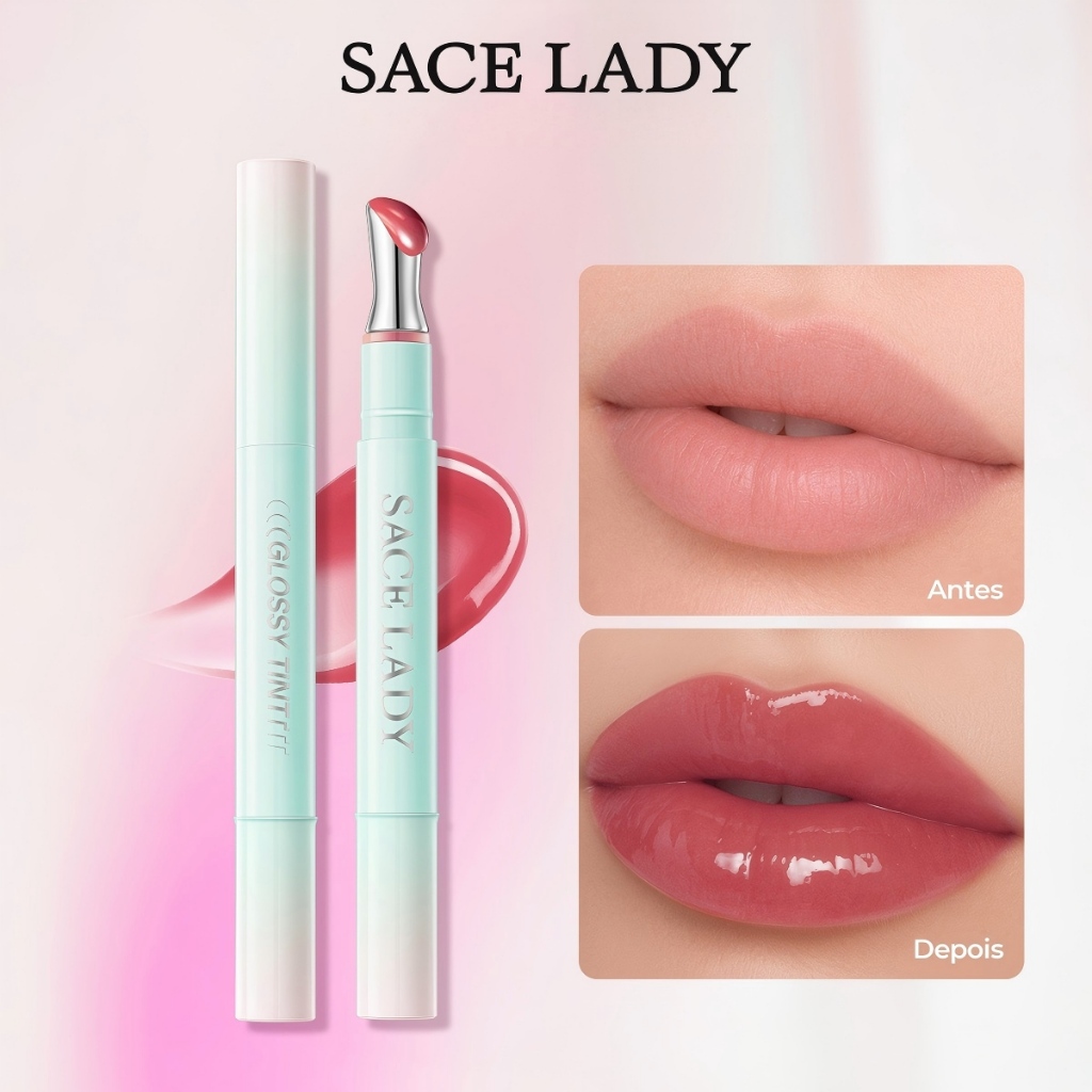 Gloss Labial SACE LADY Gelado com Efeito Vidro toque não pegajoso lábios de vidro em Oferta na Shopee