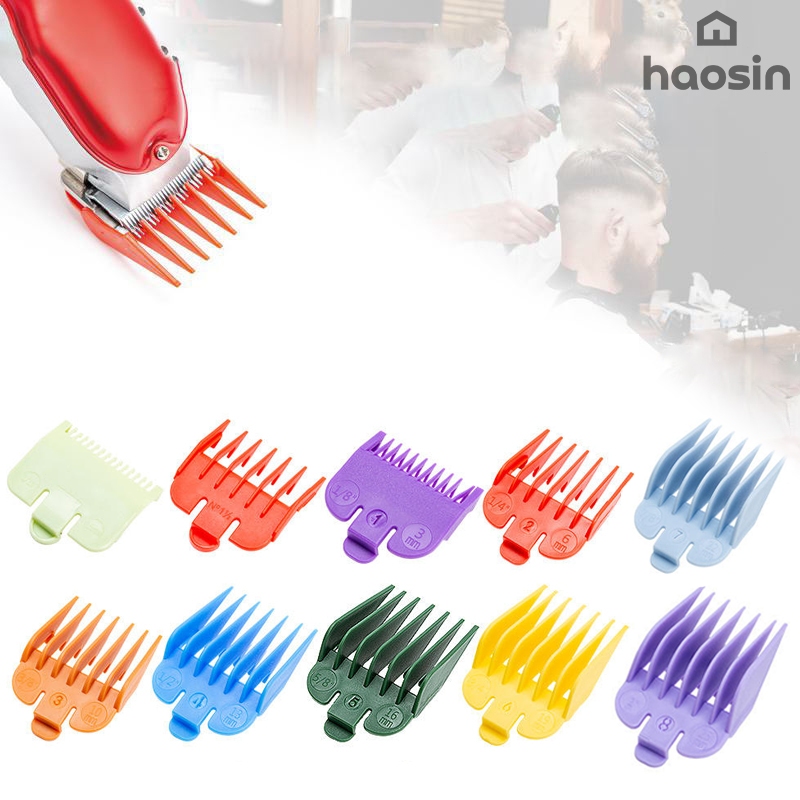 haosin 10pçs Pente De Reposição Colorido Para Cortar Cabelo 1,5-22mm