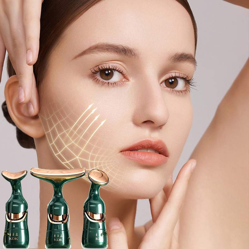 Massageador Facial Profissional 3 Em 1 Elétrico Vibração Lifting Skin Firmeza Anti-idade Pescoço N7 em Oferta na Shopee