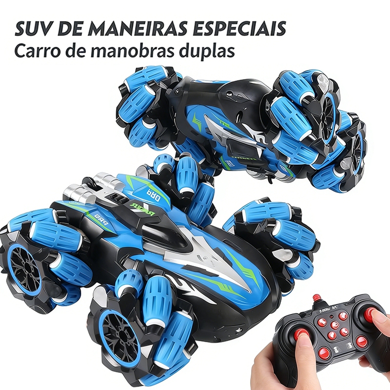 Carrinho Controle Remoto Acrobático Stunt Racing Drift Gira 360 Recarregável Manobras