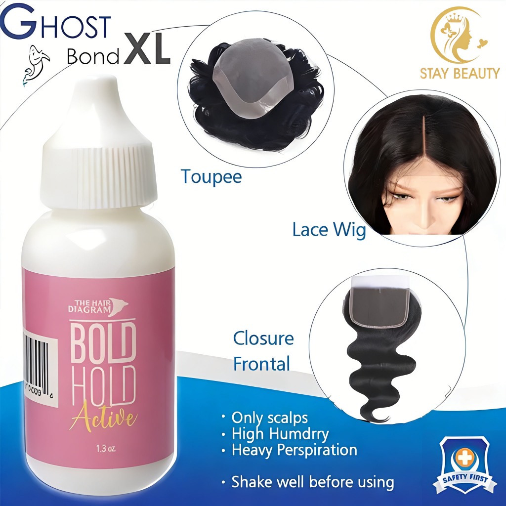 Cola adesiva para peruca de renda ativa BOLD HOLD Hair Diagram à prova d'água em Oferta na Shopee