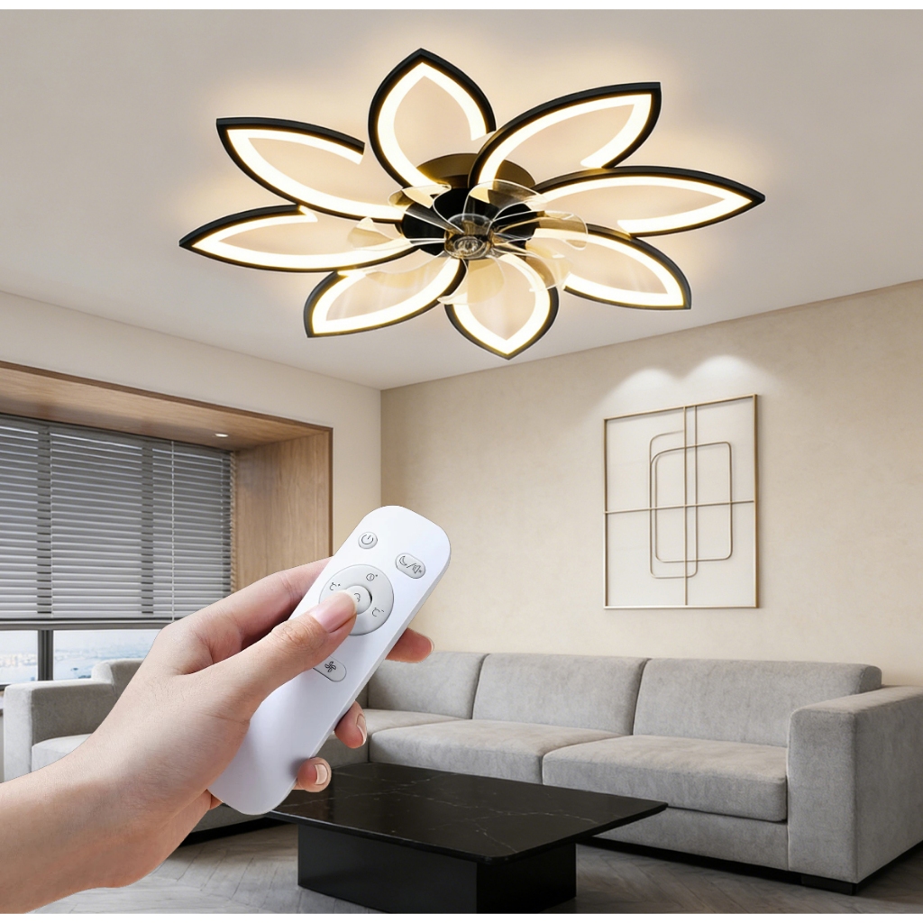 Ventilador de Teto 90W Com Luz Silencioso Controle Remoto Economica Intelar 7 Pás Luz Ajustável em Oferta na Shopee