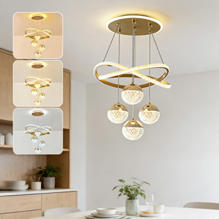 110V-220V 3 Cores Em 1 Lustre de Teto LED Lustre De Sala De Estar Jantar Nórdico De Luxo O16 em Oferta na Shopee