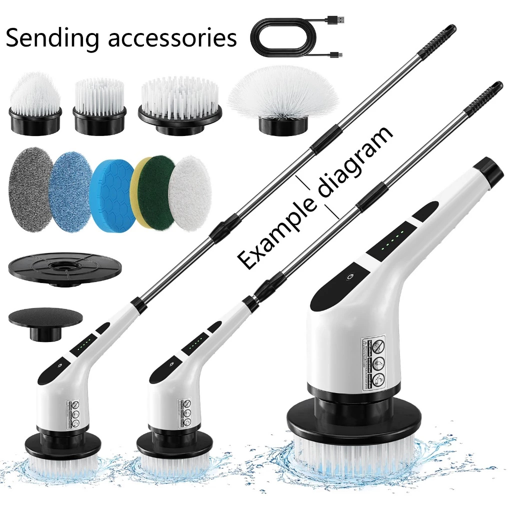 Escova De Limpeza elétrico Ajustável Janela Banheiro e Cozinha 7 em 1/9 em 1 Recarregável