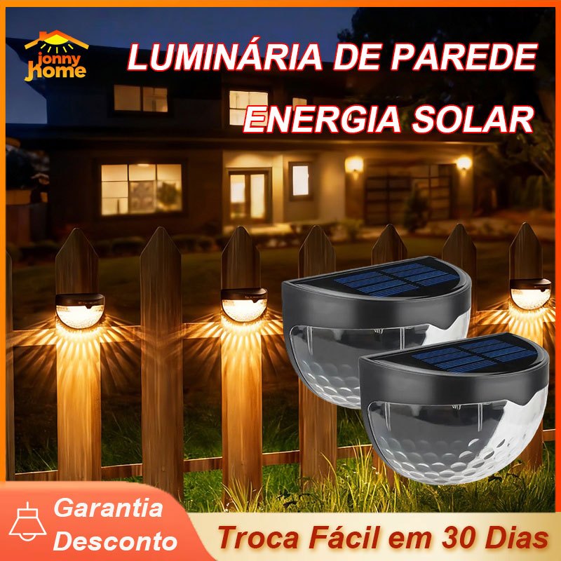 Kit 4 Arandela de Parede Energia Solar À Prova D'água Luz Quente Para Jardins/Parede/Escada Decoração Externa