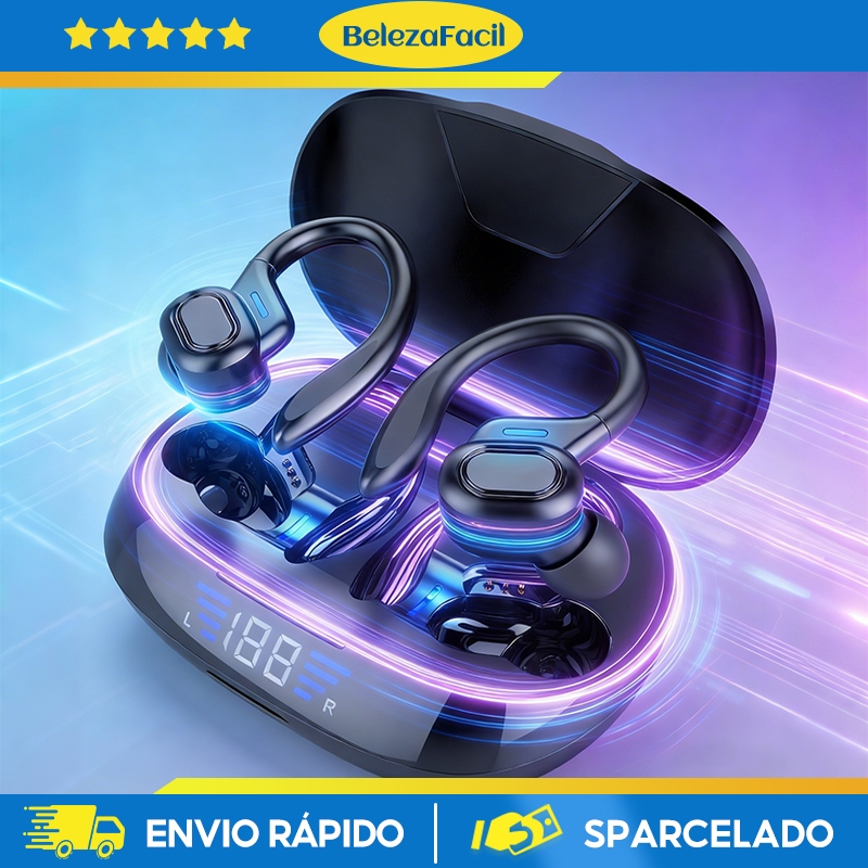 Fone bluetooth barato Fones de ouvido sem fio Bluetooth com clipe para cancelamento de ruído e ganchos de orelha em Oferta na Shopee