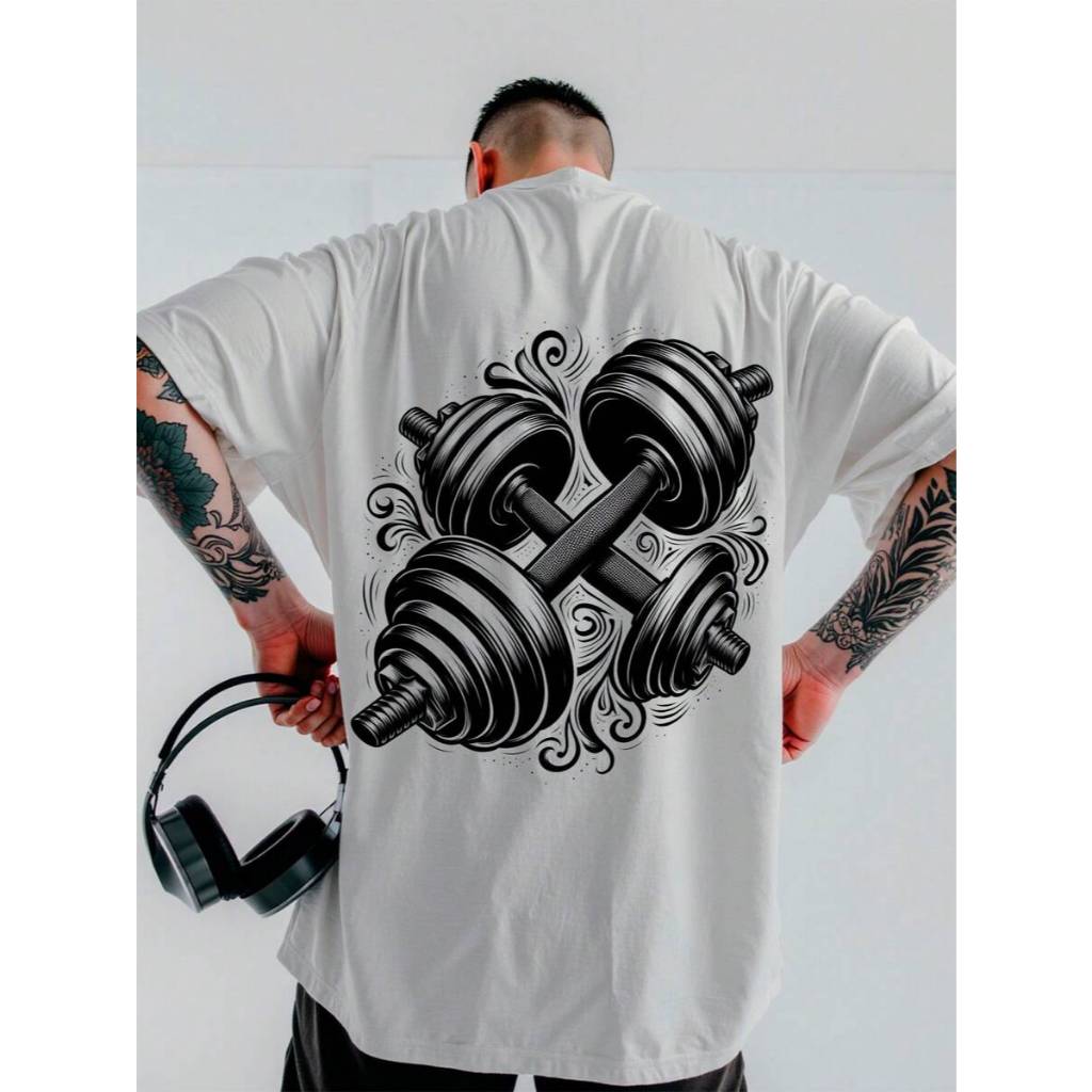 Camiseta Oversized Confortável Larga Treino Academia Cardio Musculação Halter Mais Uma Repetição