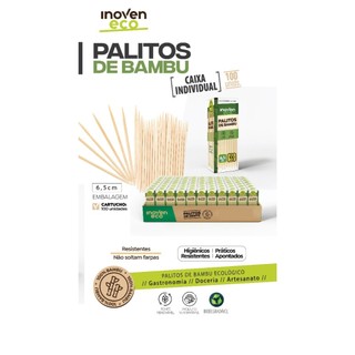 Kit Até 1800 Palitos de Dente de Bambu