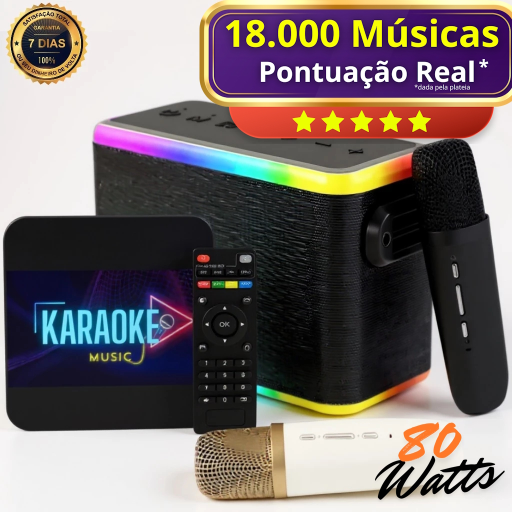 Aparelho Karaoke Music Box 4K + 18.000 Músicas + Pontuação Real + Ajuste Tonalidade + Fila Espera em Oferta na Shopee
