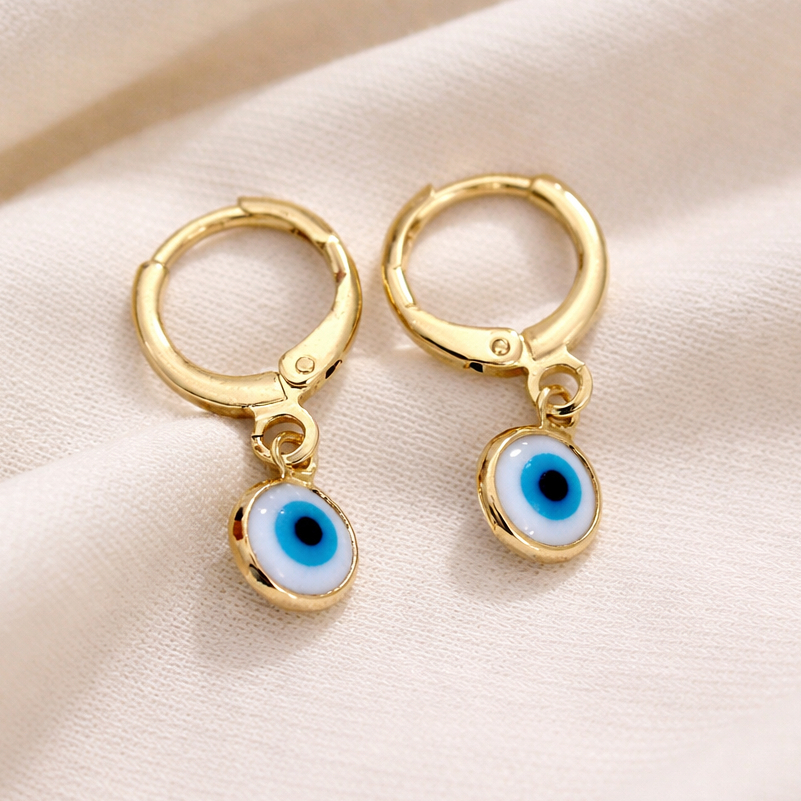 Brinco Argola Olho Grego - Banhado a Ouro 18k