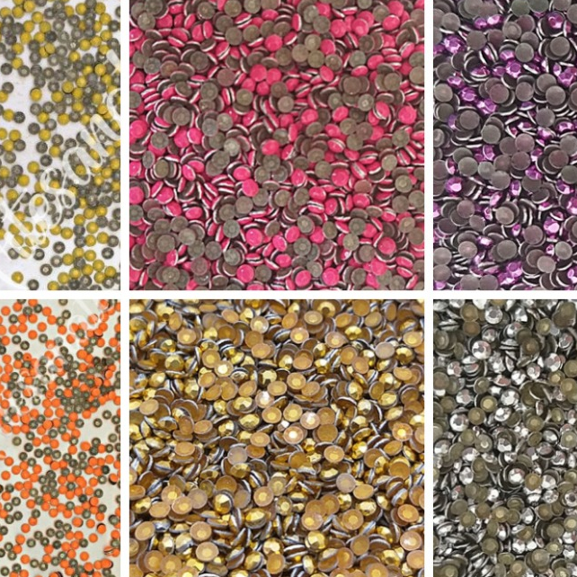 Pedrarias Metal Sextavado 1.8 2mm Hotfix Termocolante Roupas Strass Adesivo de Unha Nail Art Atacadinho