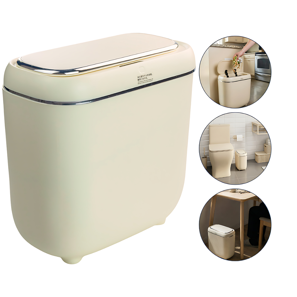 Lixeira Sensor Inteligente Automático 14L Sem Toque para Banheiro Cozinha Escritório Quarto Moderna