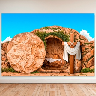 Painel Fundo Fotográfico Gigante Religioso Ele Vive Páscoa 3,00x2,00 Mt em Oferta na Shopee
