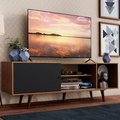 Rack para TV até 65 Polegadas com Pés Rustic/Preto Dubai Madesa